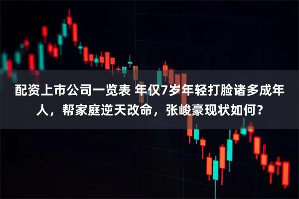 配资上市公司一览表 年仅7岁年轻打脸诸多成年人，帮家庭逆天改命，张峻豪现状如何？